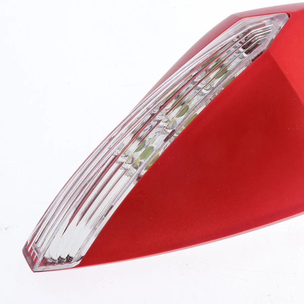 4X Universal 10mm Motorcycle Rearview Side Mirrors LED Turn Signal Red/Black High Toughness and Smooth Surface ABS Shell Glass