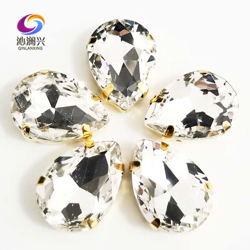 Free shipping Golden bottom white teardrop shape High quality AAA Glass Crystal sew on claw rhinestones,Diy Clothing accessories
Free shipping Golden bottom white teardrop shape High quality AAA Glass Crystal sew on claw rhinestones,Diy Clothing accessories