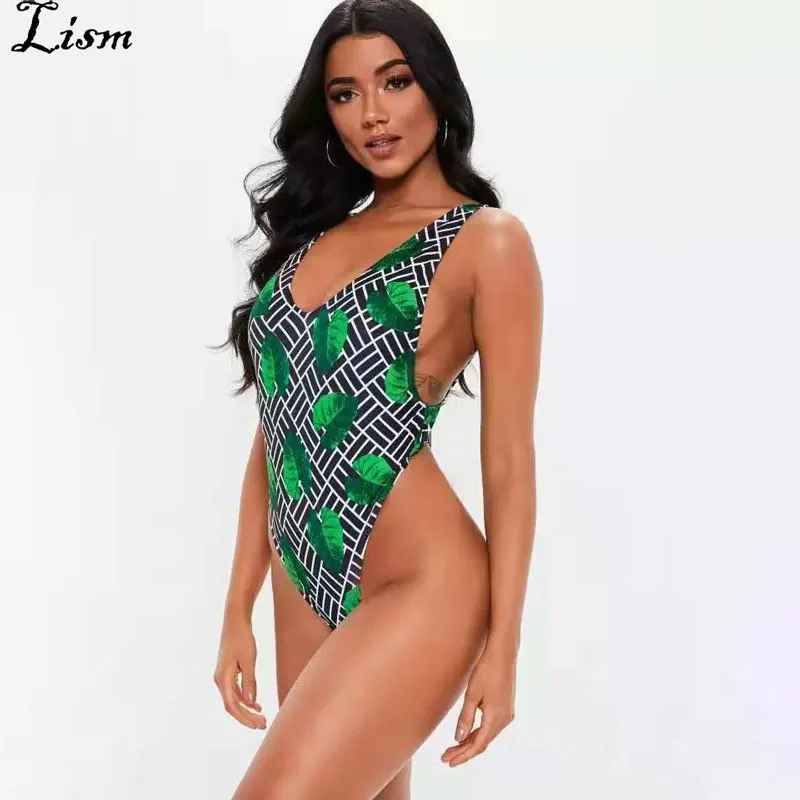 Sexy V-Neck New Green Leaf Swimsuit Backless Bikini Women Jumpsuit Lace-up Pink Panther Leopard Digita Print Beachwear Swimsuit
Sexy V-Neck New Green Leaf Swimsuit Backless Bikini Women Jumpsuit Lace-up Pink Panther Leopard Digita Print Beachwear Swimsuit