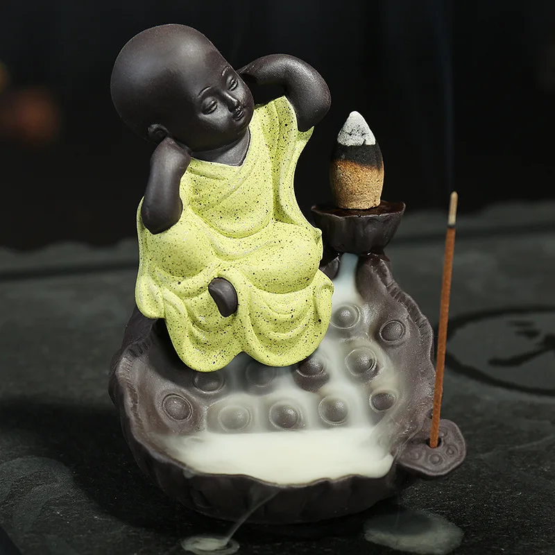 50Pc Incense Cones + Creative Home Decor Little Monk Small Buddha Censer Backflow Burner Home Teahouse G $
50Pc Incense Cones + Creative Home Decor Little Monk Small Buddha Censer Backflow Burner Home Teahouse G $