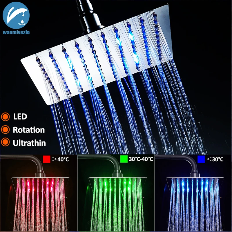 LED Light Chrome 8" Ultrathin Shower Head Brass Shower Arm Wall Mounted Rainfall Shower head Brushed Nickel Square Shower Head
LED Light Chrome 8" Ultrathin Shower Head Brass Shower Arm Wall Mounted Rainfall Shower head Brushed Nickel Square Shower Head