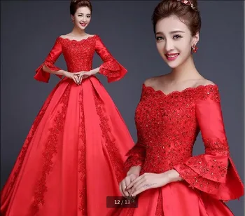 2016 new design beaded ball gown 3/4 sleeve wedding dress modest muslim princess court train bride gowns best selling
2016 new design beaded ball gown 3/4 sleeve wedding dress modest muslim princess court train bride gowns best selling
