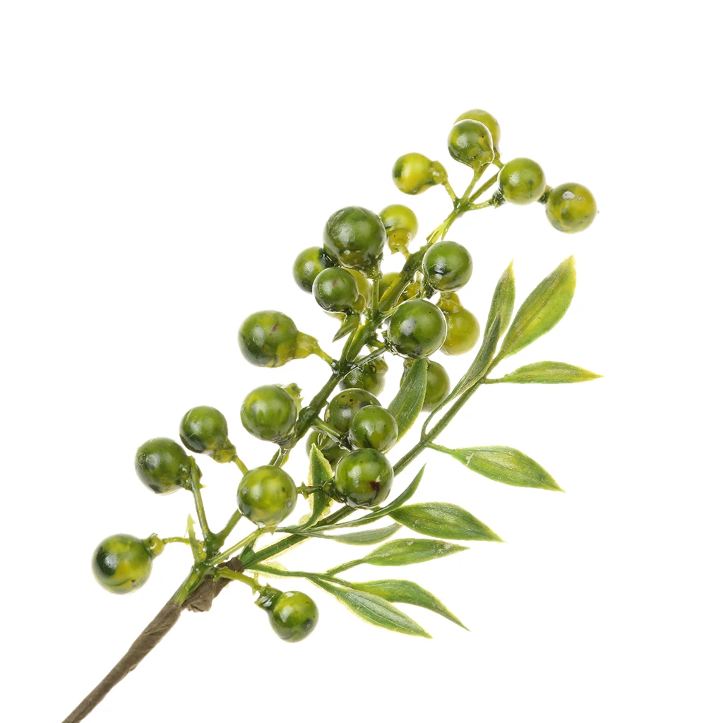 1Piece Handmade Artificial Fresh Plant Flower Fruit Berries Branches Wedding Party Bouquet Home Cafe Beautify Decor Crafts