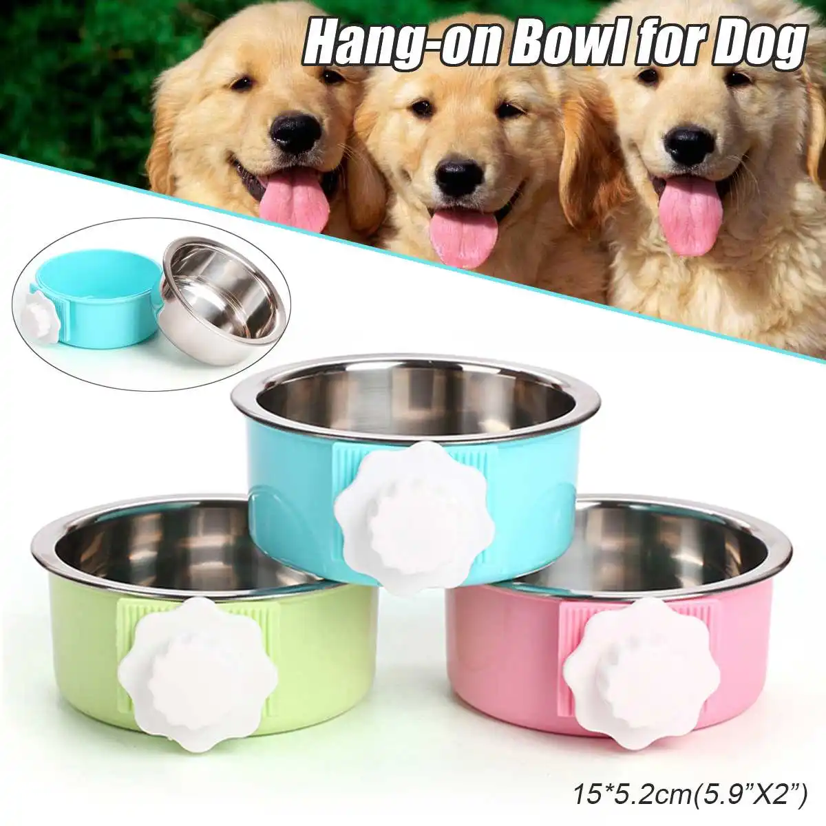 Hang-on Dog Cat Bowls Stainless Steel Pet Feeding Feeder For Pet Dog Cat Crate Cage Food Water Bowl Drinking Fountain Food Dish
Hang-on Dog Cat Bowls Stainless Steel Pet Feeding Feeder For Pet Dog Cat Crate Cage Food Water Bowl Drinking Fountain Food Dish