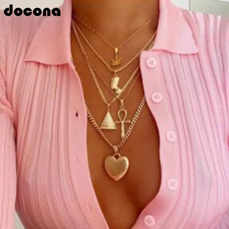 Docona Boho Punk Large Gold Metal Cross Triangle Statue Leaf Pendant Multiple Layers Necklace For Women New Beach Jewelry 7106
Docona Boho Punk Large Gold Metal Cross Triangle Statue Leaf Pendant Multiple Layers Necklace For Women New Beach Jewelry 7106