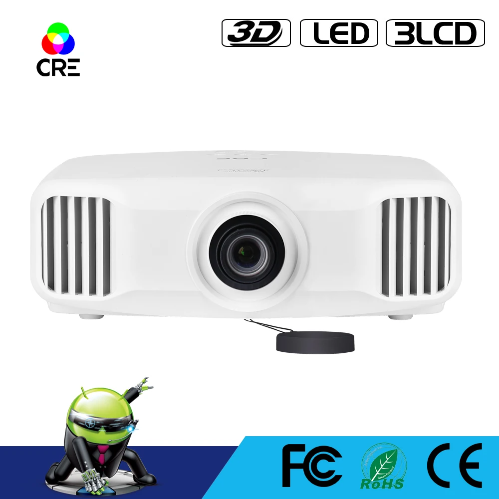Домашний проектор CRE X8000 HD 1920*1200p 3LCD 3D LED Wi-Fi 4K HDMI Bluetooth смартфон Android 5 1 высокое