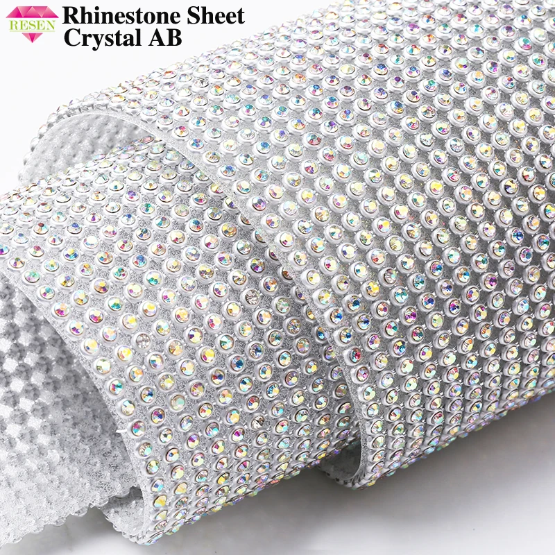 RESEN 45X10CM/PCS Adhesive Hotfix Glass Crystal AB Rhinestone Sheet Sliver Base Diamond Wrap For DIY Party Stage Decoration
RESEN 45X10CM/PCS Adhesive Hotfix Glass Crystal AB Rhinestone Sheet Sliver Base Diamond Wrap For DIY Party Stage Decoration