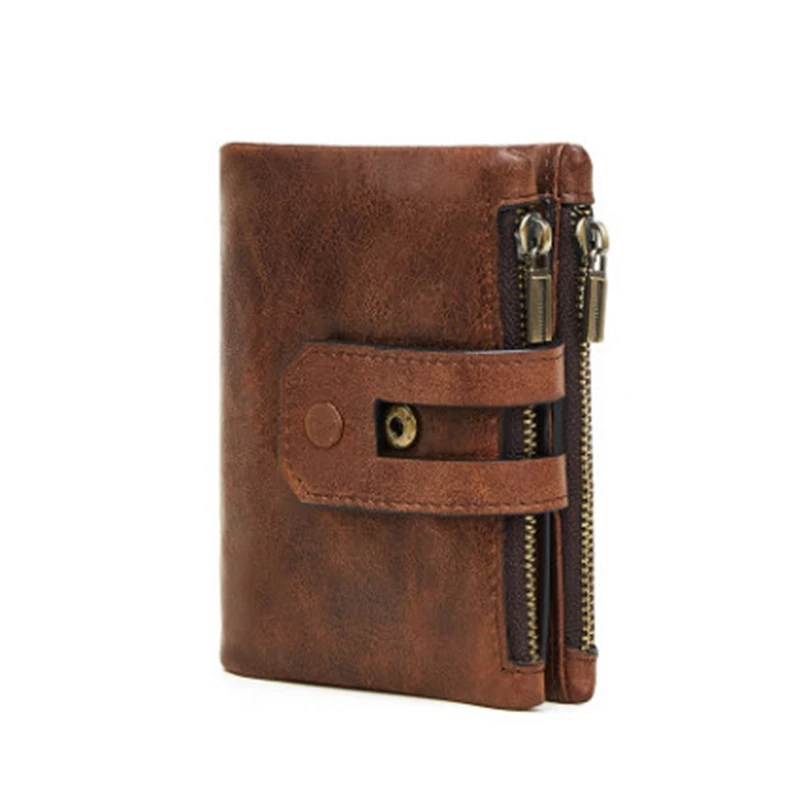 New Genuine Leather Vintage Men Vertical RFID Wallet Small Zipper Hasp Male Portomonee Short Coin Purse Brand Perse Carteira
New Genuine Leather Vintage Men Vertical RFID Wallet Small Zipper Hasp Male Portomonee Short Coin Purse Brand Perse Carteira