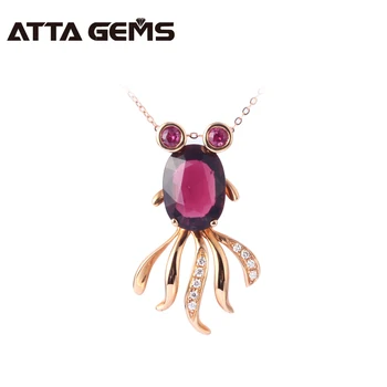 women fashion red tourmaline real 18K rose gold pendant, oval 9mm*12mm natural red tourmaline, vivid goldfish design for wedding
women fashion red tourmaline real 18K rose gold pendant, oval 9mm*12mm natural red tourmaline, vivid goldfish design for wedding