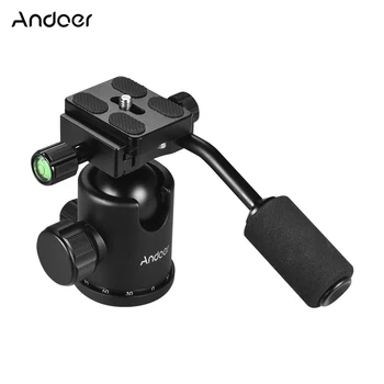 Andoer Handle Tripod Ball Head 360 Degree Rotating Panoramic Ballhead with 1/4inch Srew 3/8inch Screw Hole for DSLR Camera 
Andoer Handle Tripod Ball Head 360 Degree Rotating Panoramic Ballhead with 1/4inch Srew 3/8inch Screw Hole for DSLR Camera