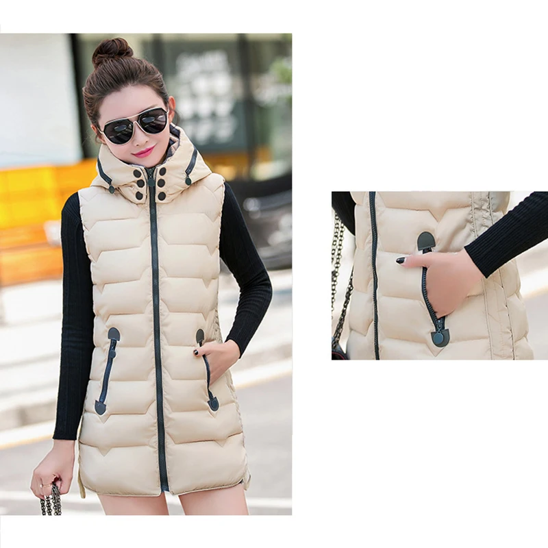Basic Fashion High street Winter Long hooded women Vest outwears Casual Simple pockets button warm femme waistcoats Female tops
Basic Fashion High street Winter Long hooded women Vest outwears Casual Simple pockets button warm femme waistcoats Female tops