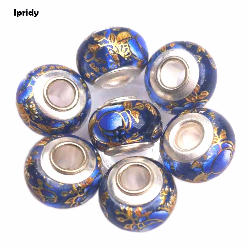 20Pcs/lot 14mm Blue Rose Flower European Beads with Silver Brass Pipe core,Large Hole Glass Beads for Jewelry Making
20Pcs/lot 14mm Blue Rose Flower European Beads with Silver Brass Pipe core,Large Hole Glass Beads for Jewelry Making