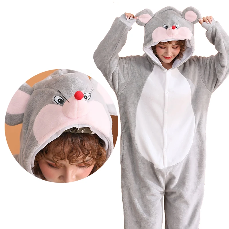 

Kigurumi Unicorn Pajama Adult Animal Mouse Onesie Women Men Couple 2019 Winter Pajamas Suit Kegurumi Sleepwear Flannel Pijamas