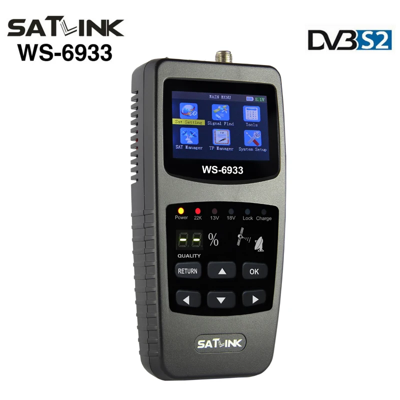 Satlink WS-6933 Satellite Finder DVB-S2 FTA C&KU Band Satellite Meter Finder satlink WS6933 with 2.1 Inch LCD Screen Display
Satlink WS-6933 Satellite Finder DVB-S2 FTA C&KU Band Satellite Meter Finder satlink WS6933 with 2.1 Inch LCD Screen Display