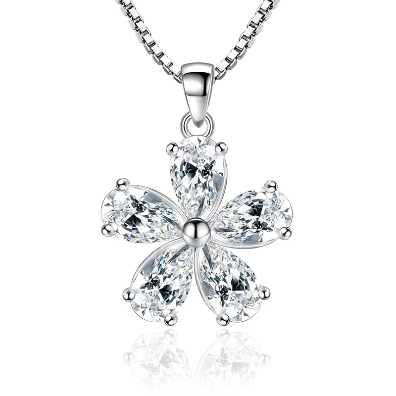 925 Sterling Silver New Fashion Shiny Crystal Plum Flower Pendant Necklaces for Women Box Chain Jewelry Gift Wholesale Hot
925 Sterling Silver New Fashion Shiny Crystal Plum Flower Pendant Necklaces for Women Box Chain Jewelry Gift Wholesale Hot