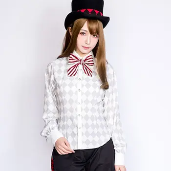 Princess sweet lolita Dolly Delly Gray checkered chessboard, English shirt, bow tie, slim Long Sleeve Plaid Shirt Dolley-0011-2
Princess sweet lolita Dolly Delly Gray checkered chessboard, English shirt, bow tie, slim Long Sleeve Plaid Shirt Dolley-0011-2