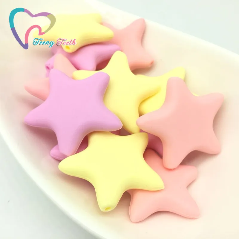 Teeny Teeth 9 PCS Candy Color Silicone Loose Beads Top Quality Star 35 MM Loose Beads For Food Grade Silicone Teething Necklace
Teeny Teeth 9 PCS Candy Color Silicone Loose Beads Top Quality Star 35 MM Loose Beads For Food Grade Silicone Teething Necklace