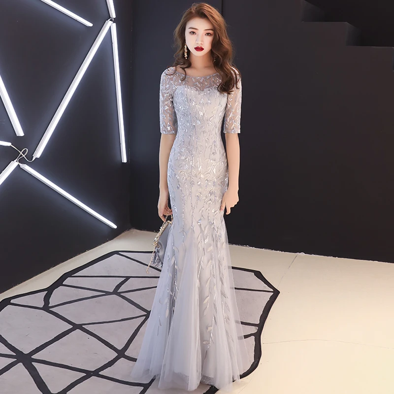 Robe De Soiree O-Neck Silver Mermaid Long Evening Dresses Backless Luxury Sequin Formal Party Dress Prom Gowns LF180
Robe De Soiree O-Neck Silver Mermaid Long Evening Dresses Backless Luxury Sequin Formal Party Dress Prom Gowns LF180