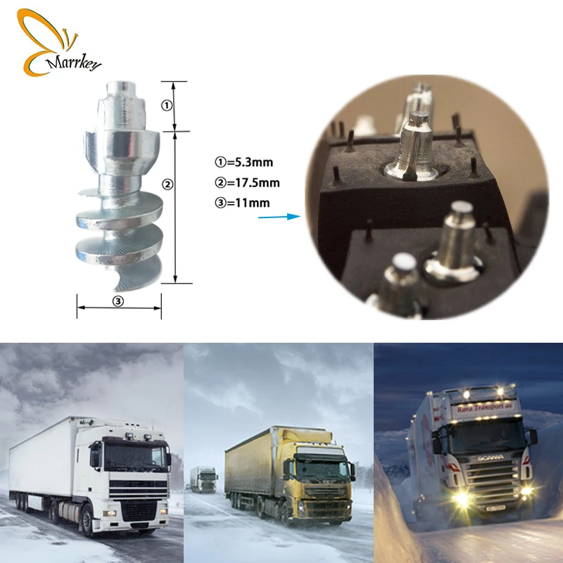 Marrkey Spikes for Tires/Tire Studs/Ice Stud Snow Chians for Truck/Loaders/Tractors/Skid Steer Tires(180-ton heavy equipment)
Marrkey Spikes for Tires/Tire Studs/Ice Stud Snow Chians for Truck/Loaders/Tractors/Skid Steer Tires(180-ton heavy equipment)
