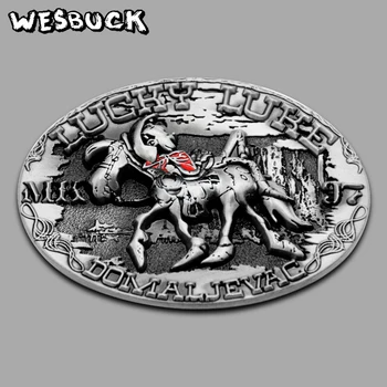 WesBuck Brand Fashion 3D lucky luke belt buckle Oval Silver Metal Classic Mens Womens Jeans Accessories Buckle With PU Belt
WesBuck Brand Fashion 3D lucky luke belt buckle Oval Silver Metal Classic Mens Womens Jeans Accessories Buckle With PU Belt