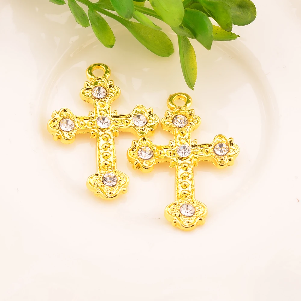 Rhinestone Cross Pendant Embellishment Used On Craft Decoration 32MM*22MM 10PCS/Lot Gold Color or Silver KD437
Rhinestone Cross Pendant Embellishment Used On Craft Decoration 32MM*22MM 10PCS/Lot Gold Color or Silver KD437