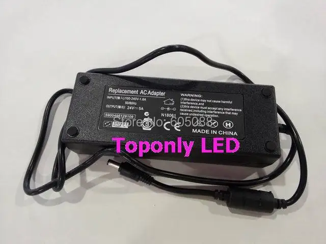 2016 Good quality led transformer 24v 5a 120w led power adapter ac100-240v to dc24v power driver for led strip/module 100pcs/lot
2016 Good quality led transformer 24v 5a 120w led power adapter ac100-240v to dc24v power driver for led strip/module 100pcs/lot