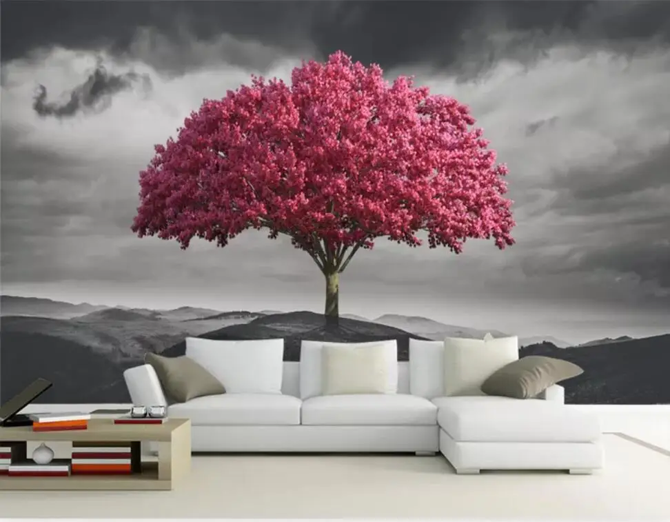 Nordic artistic conception a tree on hillside sofa TV setting wall decorates wallpaper mural
Nordic artistic conception a tree on hillside sofa TV setting wall decorates wallpaper mural
