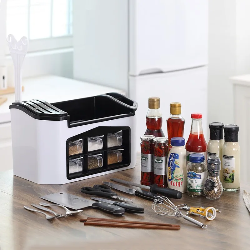 Creative Cooking Kitchen Accessories Tools Utensil Kitchen Shelf Seasoning Box Set Spice Jar Rack Forks Cutter Knife Storage Box
Creative Cooking Kitchen Accessories Tools Utensil Kitchen Shelf Seasoning Box Set Spice Jar Rack Forks Cutter Knife Storage Box