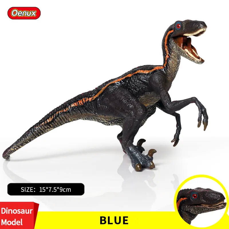 Oenux New Classic Jurassic Raptor Velociraptor Blue Model Action Figures Dinossauro Animals Mouth Can Open Toys For Children
Oenux New Classic Jurassic Raptor Velociraptor Blue Model Action Figures Dinossauro Animals Mouth Can Open Toys For Children
