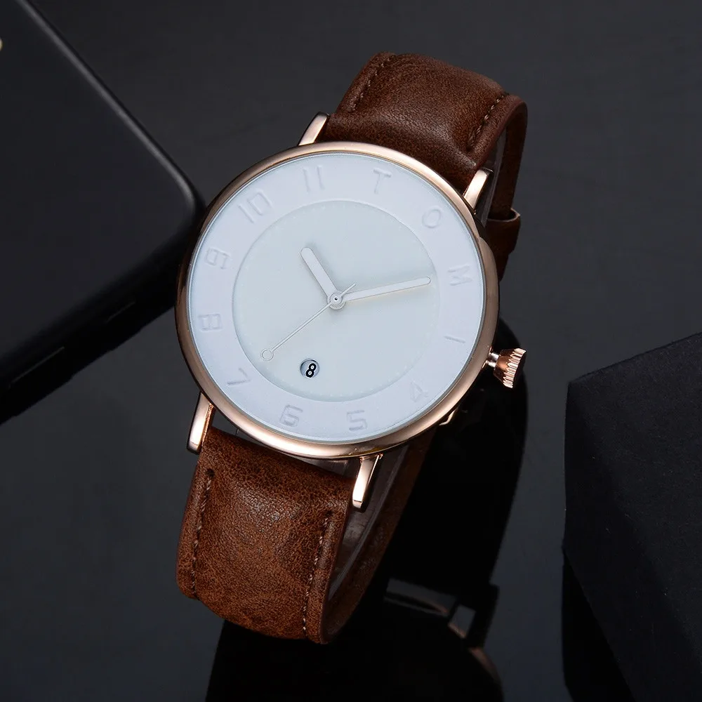 TOMI Fashion Casual Men 's Bussines Retro Design Leather Round Band Watch uomo box watch band Christmas gift _12.20
TOMI Fashion Casual Men 's Bussines Retro Design Leather Round Band Watch uomo box watch band Christmas gift _12.20