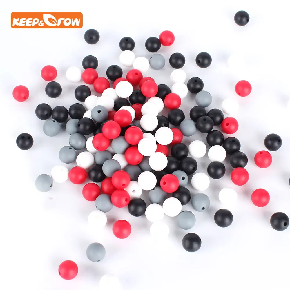 

Keep&grow 50Pcs/lot Round Perle Silicone Beads 12mm BPA Free Teething Necklace Food Grade Mom Nursing DIY Jewelry Baby Products