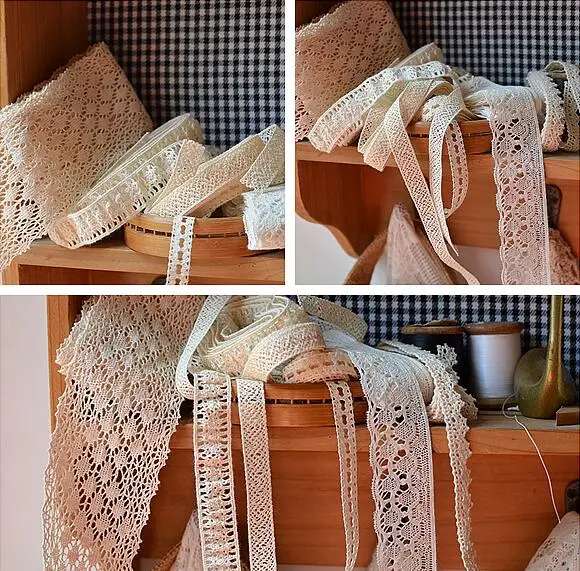 High Qualtiy 5 Meters Hot Sale 9-50mmcm Width 100% Cotton 6 Designs Beige Lace Tape Applique Thin Lace Trims DIY Craft
High Qualtiy 5 Meters Hot Sale 9-50mmcm Width 100% Cotton 6 Designs Beige Lace Tape Applique Thin Lace Trims DIY Craft