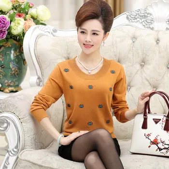 2020 Women winter sweater fat mother loaded wool sweater plus fat code sweater middle - aged women rendering
2020 Women winter sweater fat mother loaded wool sweater plus fat code sweater middle - aged women rendering