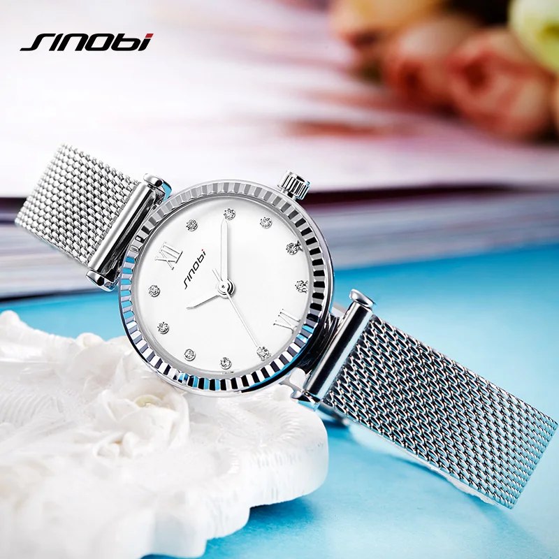 Sinobi Reloj Mujer модные женские часы Брендовые с браслетом Женские кварцевые наручные