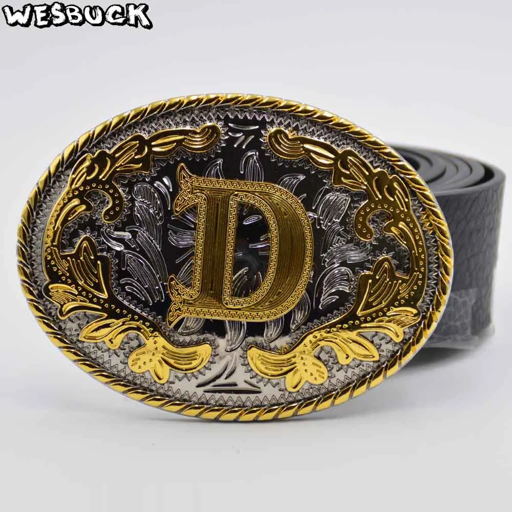 5 PCS MOQ WesBuck Brand Retail New Style Western Men Golden Initial Letter D Belt Buckle Oval Metal Cowboy Buckle With PU Belt
5 PCS MOQ WesBuck Brand Retail New Style Western Men Golden Initial Letter D Belt Buckle Oval Metal Cowboy Buckle With PU Belt