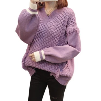 Oversize Women Clothing 2018 Loose Sweater Lantern Sleeve V-neck Twist Furry Tassel Sweaters And Pullovers Knitted Jumpers CM956
Oversize Women Clothing 2018 Loose Sweater Lantern Sleeve V-neck Twist Furry Tassel Sweaters And Pullovers Knitted Jumpers CM956