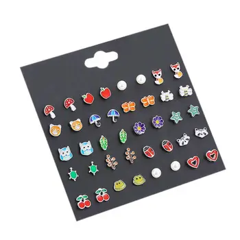 20 Pairs/pack Baby Girl Stud Earrings Set Pretty Animal Fox Bear Ladybug Ear Studs For Kids Children Wholesale Pusheen Jewelry
20 Pairs/pack Baby Girl Stud Earrings Set Pretty Animal Fox Bear Ladybug Ear Studs For Kids Children Wholesale Pusheen Jewelry