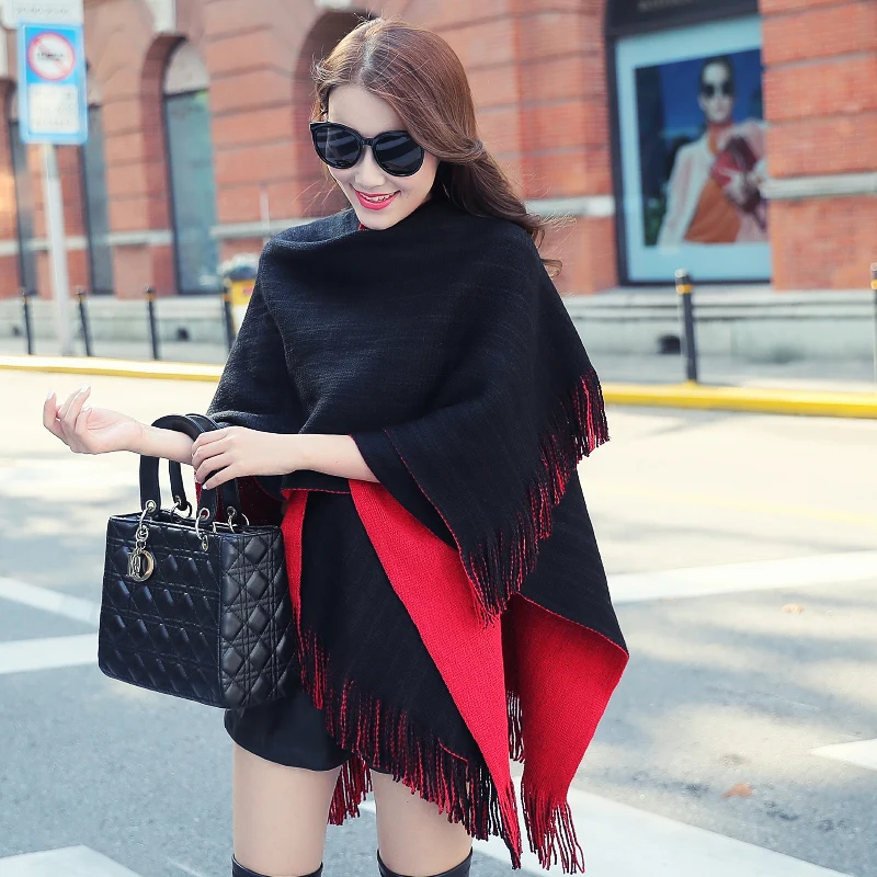 VOHIO New woman's winter scarf blanket scarf muffler Double cape cross-coat of knitted furs cloak a cape Free shipping
VOHIO New woman's winter scarf blanket scarf muffler Double cape cross-coat of knitted furs cloak a cape Free shipping