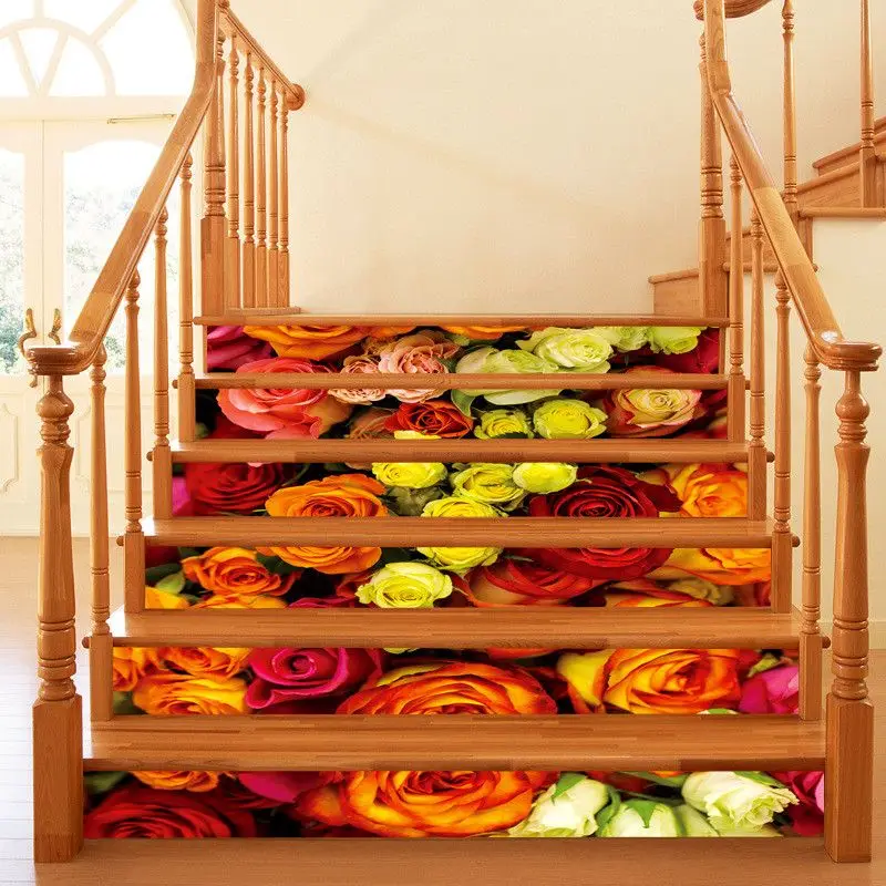 ZUCZUG 6pcs Waterproof Stairway Stickers Flowers Series DIY Staircase Floor Wall Decor Removable Home Decoration 3D Sticker Rose
ZUCZUG 6pcs Waterproof Stairway Stickers Flowers Series DIY Staircase Floor Wall Decor Removable Home Decoration 3D Sticker Rose