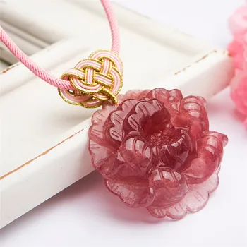Genuine Natural Red Strawberry Quartz Sculpture Flower Shape Women Charm Necklace Pendant 45mm
Genuine Natural Red Strawberry Quartz Sculpture Flower Shape Women Charm Necklace Pendant 45mm