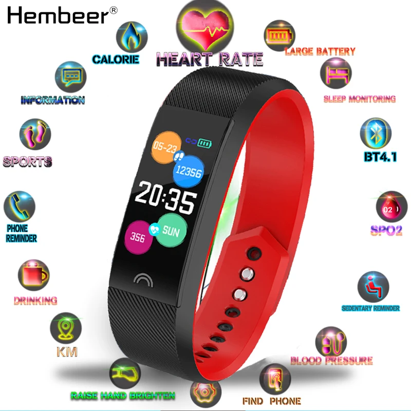 Fitness Bracelet Heart Rate Monitor Blood Pressure Measurement Smart Band Sports Watch Wristband for Android iOS pk mi band 4
Fitness Bracelet Heart Rate Monitor Blood Pressure Measurement Smart Band Sports Watch Wristband for Android iOS pk mi band 4
