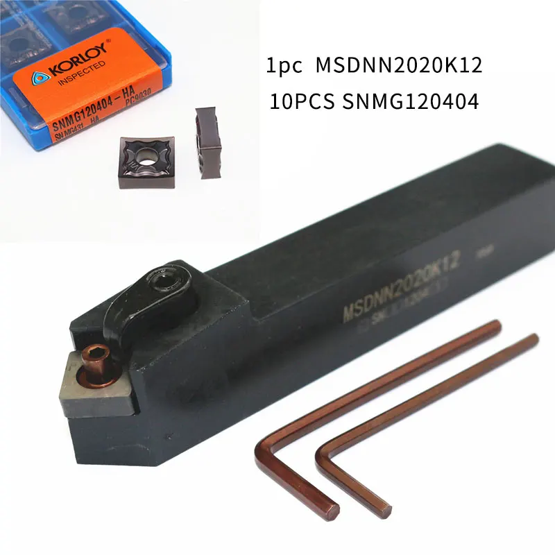 10pcs SNMG120404 HA PC9030 Carbide insert KORLOY SNMG120408 Blade Cutter with 1pc MSDNN2020K12 Holder CNC Lathe Turning Tool Set
10pcs SNMG120404 HA PC9030 Carbide insert KORLOY SNMG120408 Blade Cutter with 1pc MSDNN2020K12 Holder CNC Lathe Turning Tool Set