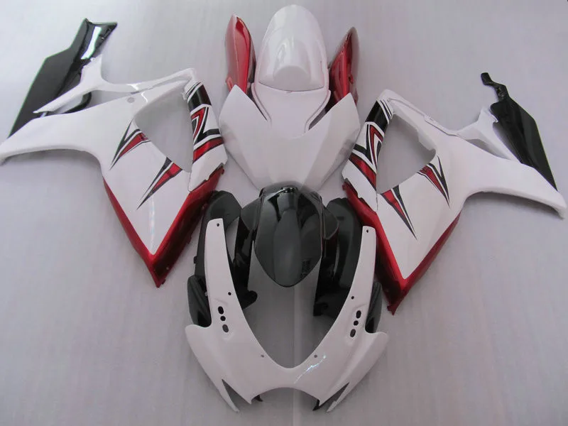 Комплект обтекателей под давлением для GSXR600 750 K6 06 07 GSXR 600 GSXR750 2006 2007 белый красный