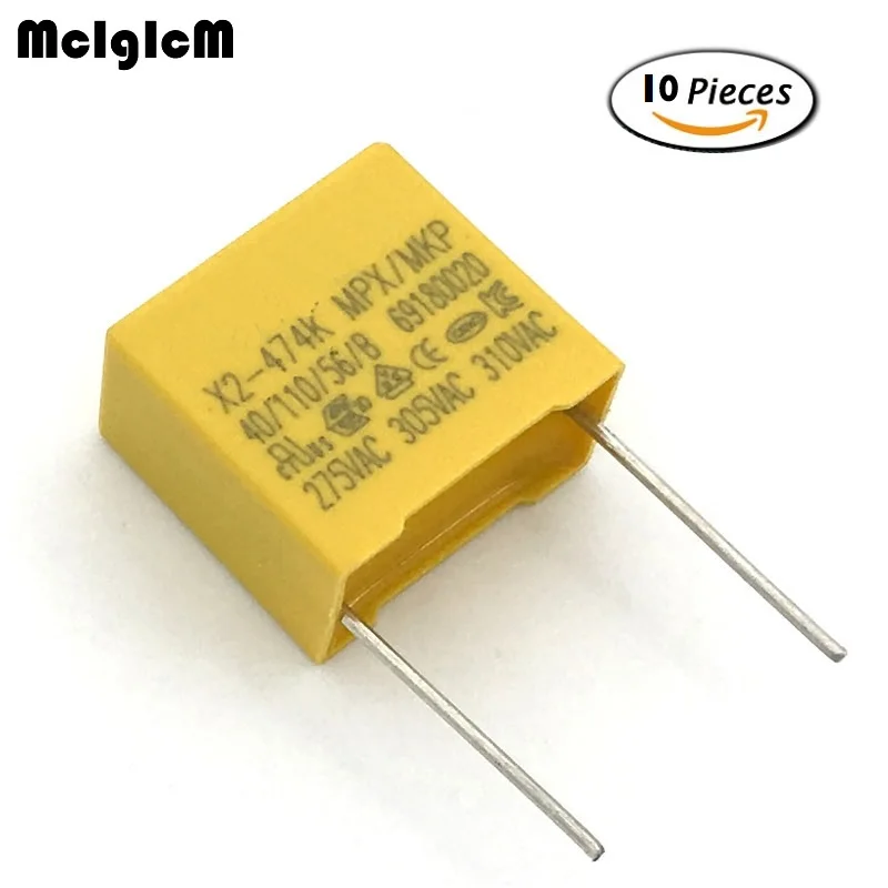 MCIGICM 10pcs 470nF capacitor X2 capacitor 275VAC Pitch 15mm X2 Polypropylene film capacitor 0.47uF
MCIGICM 10pcs 470nF capacitor X2 capacitor 275VAC Pitch 15mm X2 Polypropylene film capacitor 0.47uF