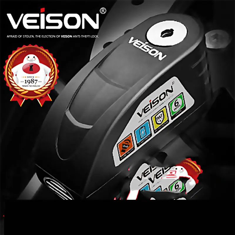 VEISON Motorcycle Waterproof Alarm Lock Alloy Material Bicycle Disc Lock Warning Security Anti-Theft Brake Rotor Padlock DX19
VEISON Motorcycle Waterproof Alarm Lock Alloy Material Bicycle Disc Lock Warning Security Anti-Theft Brake Rotor Padlock DX19