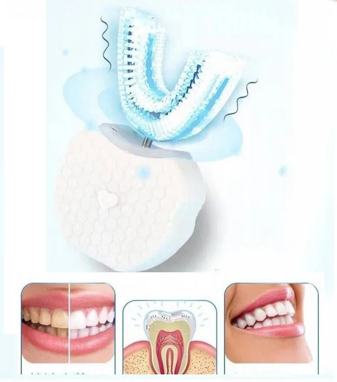 USB Electric Sonic Toothbrush U Type Tooth Brush 360 Degrees Silicone Teeth Brush Oral Cleaner Massage Whitening Blue Light
USB Electric Sonic Toothbrush U Type Tooth Brush 360 Degrees Silicone Teeth Brush Oral Cleaner Massage Whitening Blue Light