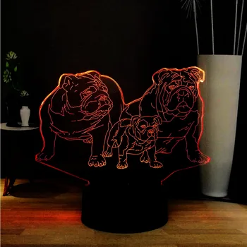 New Acrylic 3D Animal Cute Three Pug Dog Family Illusion 7 Color Change LED Novel Dec Atmosphere Night Table Mood Light Kid Lamp
New Acrylic 3D Animal Cute Three Pug Dog Family Illusion 7 Color Change LED Novel Dec Atmosphere Night Table Mood Light Kid Lamp