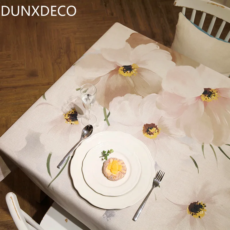 DUNXDECO Tablecloth Linen Cotton Blend Table Cover Fabric French Country Style Pink Flora Romantic Home Decoration
DUNXDECO Tablecloth Linen Cotton Blend Table Cover Fabric French Country Style Pink Flora Romantic Home Decoration