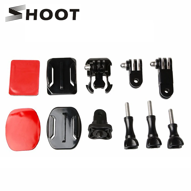 

SHOOT Action Camera Helmet Tripod Mounts for GoPro Hero 5 6 4 3 Xiaomi Yi 4K 2 SJCAM SJ4000 SJ5000 SJ7 h9 Go Pro Accessories Set