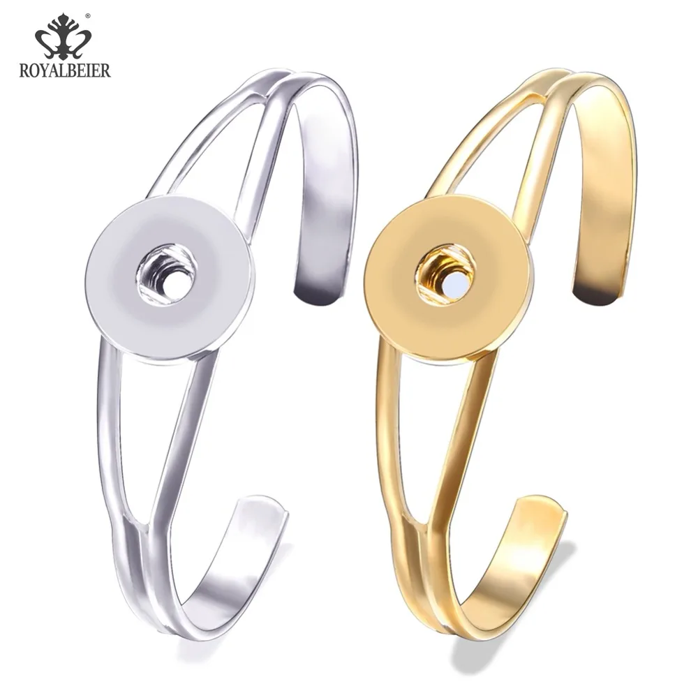 Royalbeier Hollow Wide Cuff Bracelets & Bangles Fit 18mm Snap Button For Women Men Gold Silver Alloy Open Big Bangle Bracelet
Royalbeier Hollow Wide Cuff Bracelets & Bangles Fit 18mm Snap Button For Women Men Gold Silver Alloy Open Big Bangle Bracelet